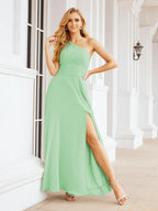 Numbersea One Shoulder Bridesmaid Dresses Long Formal Prom Gowns 28048