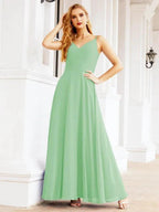 Numbersea Spaghetti Strap Bridesmaid Dresses V Neck Butterfly Back Fromal Evening Party Prom Gown 28036 by numbersea