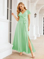 Bridesmaid Dresses with Flutter Sleeves Formal Evening Party Prom Gowns 28044 by numbersea