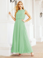 Numbersea Sleeveless Long Bridesmaid Dress A line Formal Evening Prom Gown 28025