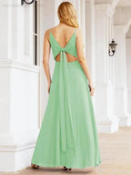 Numbersea Spaghetti Strap Bridesmaid Dresses V Neck Butterfly Back Fromal Evening Party Prom Gown 28036 by numbersea