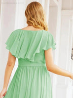 Bridesmaid Dresses with Flutter Sleeves Formal Evening Party Prom Gowns 28044 by numbersea