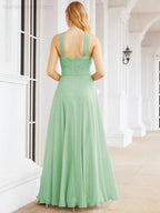 Numbersea Abiti da damigella incrociati con collo all'americana per festa, matrimonio, sera, ballo di fine anno, abiti lunghi da ballo 28053