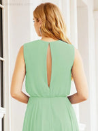 Numbersea Sleeveless Long Bridesmaid Dress A line Formal Evening Prom Gown 28025