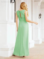 Formal Prom Gown Elegant V-Neck Sleeveless Bridesmaid Dresses for Wedding Party 28037 by numbersea