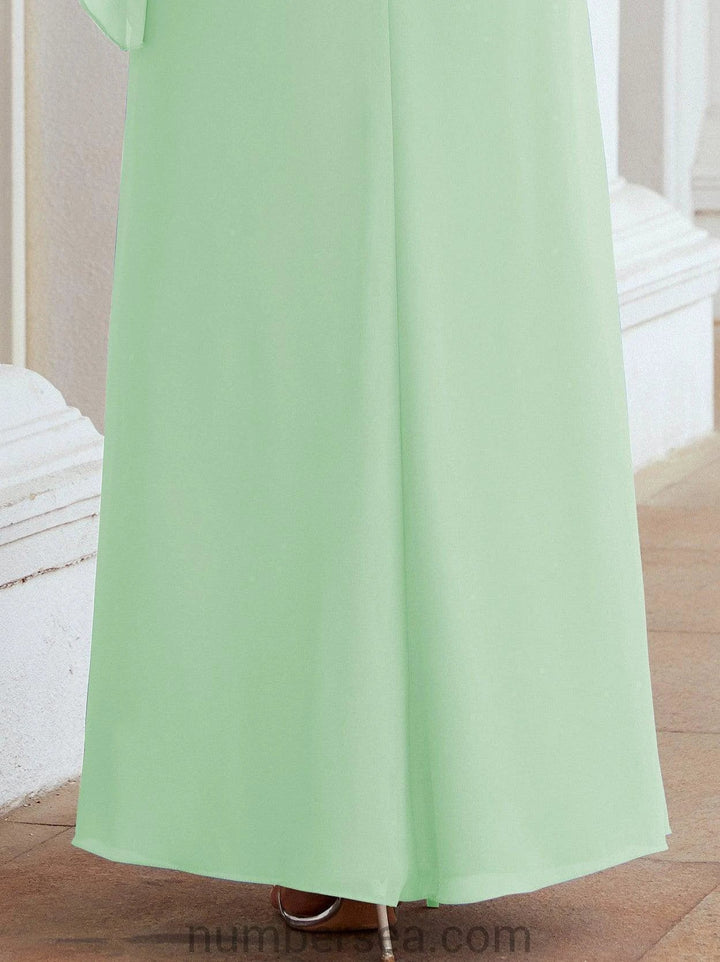 Sunnderly Formal Party Gown Dress Long Mother of The Bride Dresses with Ruffle Cape SY28026 by numbersea