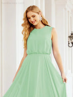 Numbersea Sleeveless Long Bridesmaid Dress A line Formal Evening Prom Gown 28025