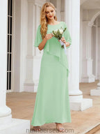 Sunnderly Formal Party Gown Dress Long Mother of The Bride Dresses with Ruffle Cape SY28026 by numbersea