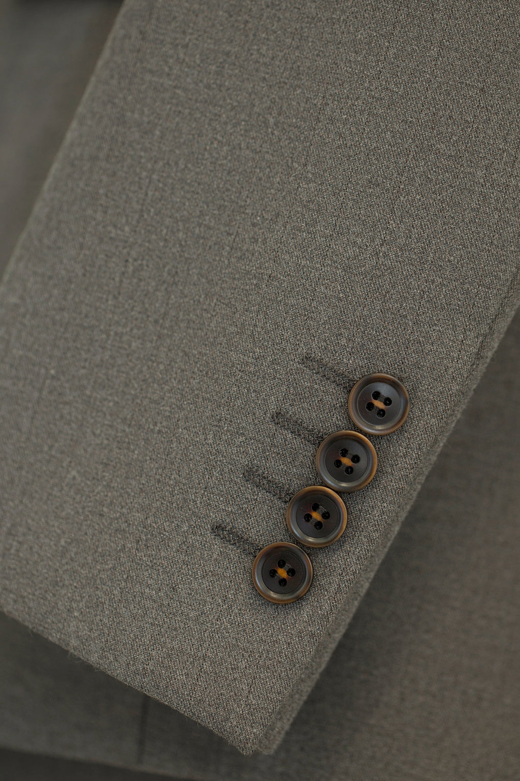 Three-Piece Solid Taupe Grey Wool Suit | Tailored Formal Groom & Business Suit by 男装