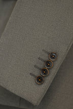 Three-Piece Solid Taupe Grey Wool Suit | Tailored Formal Groom & Business Suit by 男装