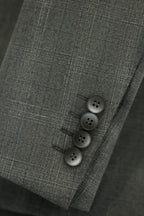 Three-Piece Solid Grey Wool Suit | Tailored Formal Groom & Business Suit by 男装