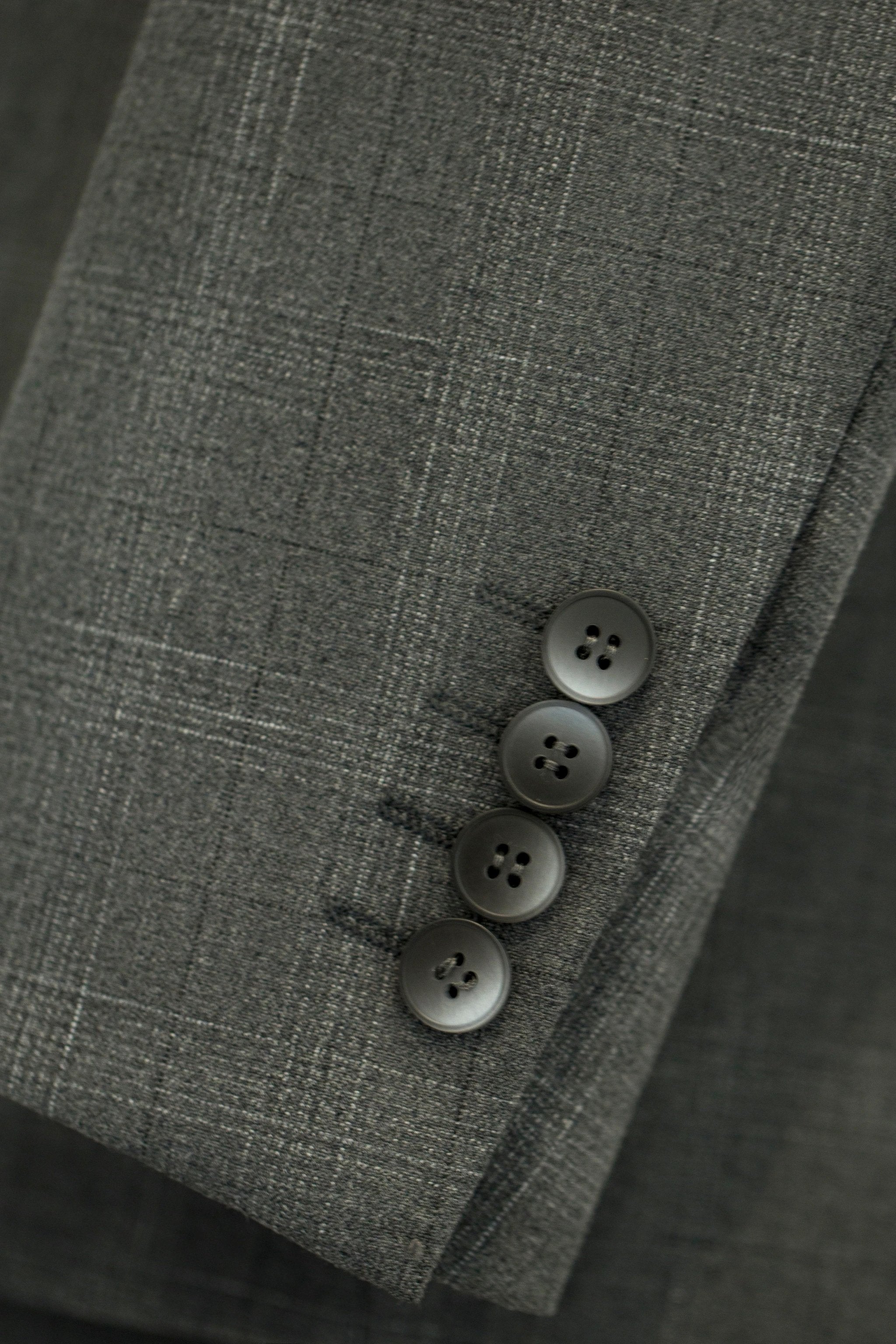 Three-Piece Solid Grey Wool Suit | Tailored Formal Groom & Business Suit by 男装