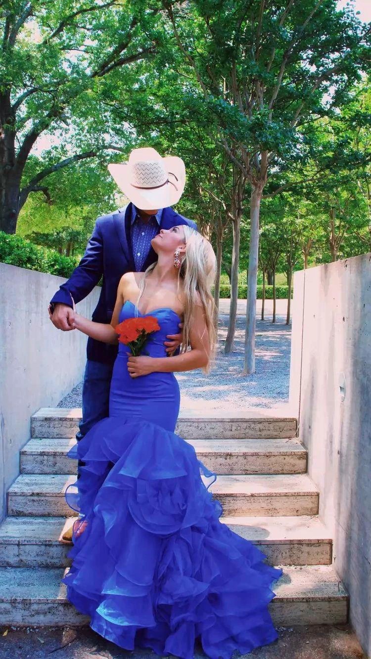 Royal Blue Satin Tulle Bottom Long Prom Dress Mermaid Evening Dress Y349 by simplepromdress