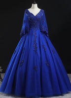 Royal Blue Ball Gown Lace Applique Quinceanera dresses Sweet 16 Dress Y315 by simplepromdress
