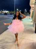 Pink Tulle Birthday Outfit Short Homecoming Dress Y326 by simplepromdress