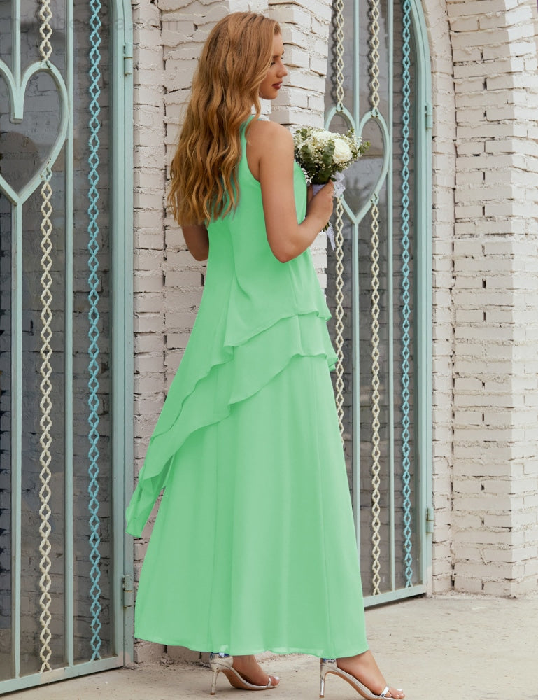 Chiffon Long Plus Size Mother of Bride Dresses Formal Bridesmaid Prom Gown SY28019