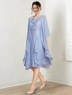 A-Line/Princess Scoop Knee-Length Mother of the Bride Dresses by Dreamylily