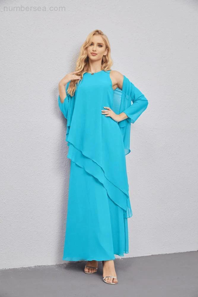 Mother of Bride Dresses with Open Front Lightweight Cardigan Formal Prom Gown 28081 by numbersea