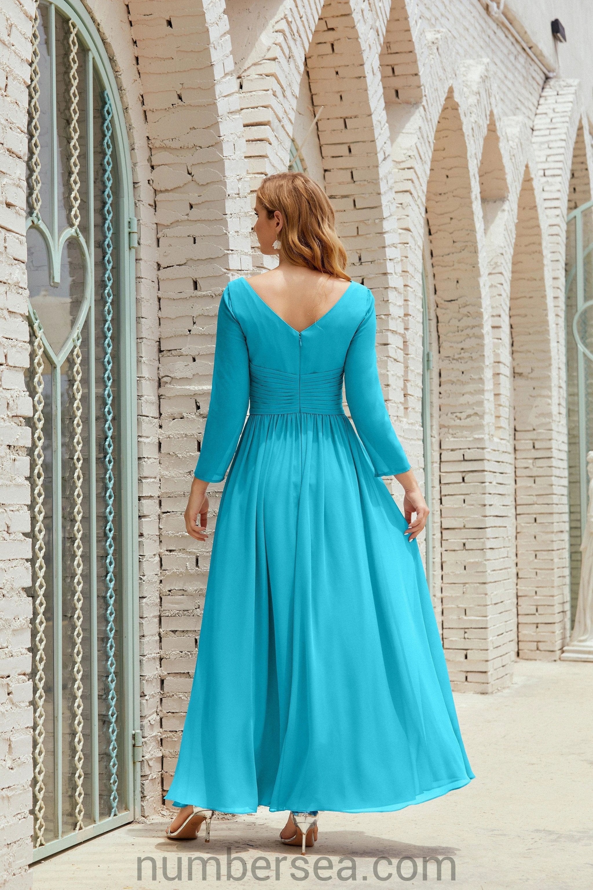 Numbersea Bridesmaid Dress Chiffon Formal Party Dress Evening Dress 28016 by numbersea