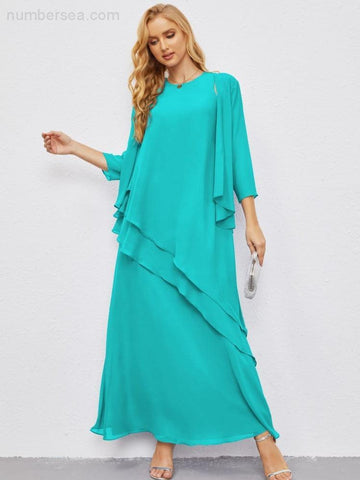 Mother of Bride Dresses with Open Front Lightweight Cardigan Formal Prom Gown  28081