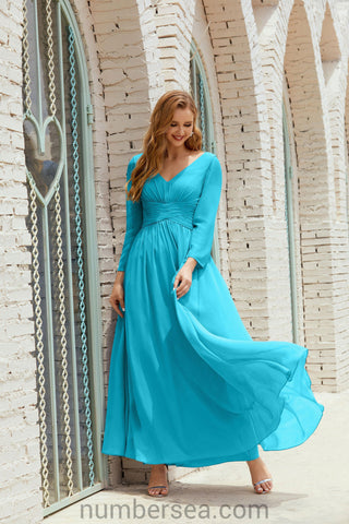 Numbersea Bridesmaid Dress Chiffon Formal Party Dress Evening Dress 28016