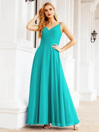 Numbersea Spaghetti Strap Bridesmaid Dresses V Neck Butterfly Back Fromal Evening Party Prom Gown 28036 by numbersea