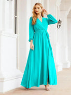 Sunnderly Women's Chiffon Bridesmaid Dress A line Long Sleeves Formal Evening Prom Gown for Wedding Guest SY28032 by numbersea