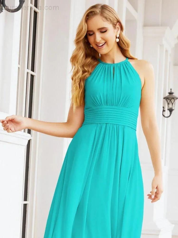 Numbersea Keyhole Bridesmaid Dresses Sleeveless Formal Evening Party Prom Gowns 28043 by numbersea