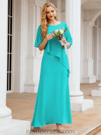 Sunnderly Formal Party Gown Dress Long Mother of The Bride Dresses with Ruffle Cape SY28026 by numbersea