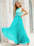 Lace Bridesmaid Dress Floor Length Evening Gowns with Pockets 28017 by numbersea