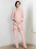 Chiffon Long Sleeves Mother Of The Bride Pantsuits With Jacket by Dreamylily
