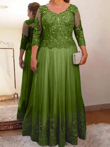 A-Line/Princess Tulle Mother of the Bride Dresses with Applique