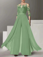 Vestidos de madre de la novia de corte A/princesa con apliques 