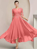 A-Line/Princess Scoop Tea-Length Mother of the Bride Dresses by Dreamylily