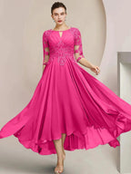 A-Line/Princess Scoop Tea-Length Mother of the Bride Dresses by Dreamylily