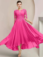 A-Line/Princess Scoop Tea-Length Mother of the Bride Dresses by Dreamylily