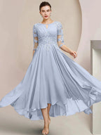 A-Line/Princess Scoop Tea-Length Mother of the Bride Dresses by Dreamylily