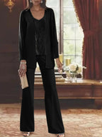 Chiffon Mother of the Bride Pantsuits with Jacket by Dreamylily