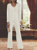 Chiffon Mother of the Bride Pantsuits with Jacket by Dreamylily