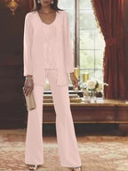 Chiffon Mother of the Bride Pantsuits with Jacket by Dreamylily