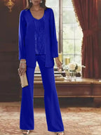 Chiffon Mother of the Bride Pantsuits with Jacket by Dreamylily