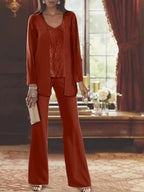 Chiffon Mother of the Bride Pantsuits with Jacket by Dreamylily
