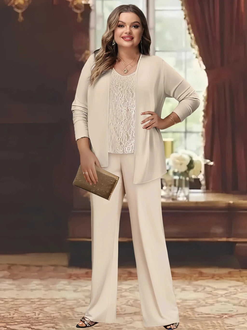 Chiffon Mother of the Bride Pantsuits with Jacket by Dreamylily