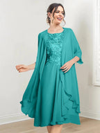 A-Line/Princess Scoop Knee-Length Mother of the Bride Dresses by Dreamylily