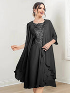 A-Line/Princess Scoop Knee-Length Mother of the Bride Dresses by Dreamylily