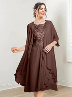 A-Line/Princess Scoop Knee-Length Mother of the Bride Dresses by Dreamylily
