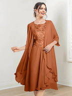 A-Line/Princess Scoop Knee-Length Mother of the Bride Dresses by Dreamylily