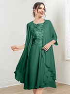 A-Line/Princess Scoop Knee-Length Mother of the Bride Dresses by Dreamylily