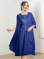 A-Line/Princess Scoop Knee-Length Mother of the Bride Dresses by Dreamylily