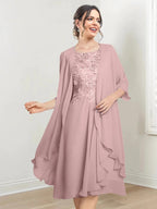 A-Line/Princess Scoop Knee-Length Mother of the Bride Dresses by Dreamylily